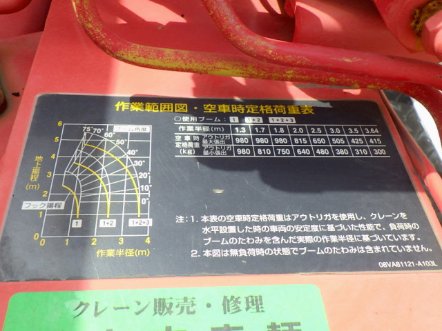 日野 デュトロ 小型 平ボディ（クレーン付） TKG-XZU645M(109229) 14枚目