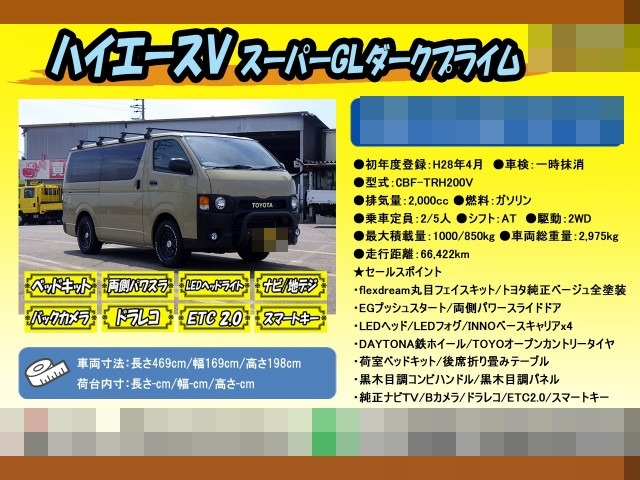 トヨタ ハイエース 小型 アルミバン CBF-TRH200V(89848) 2枚目