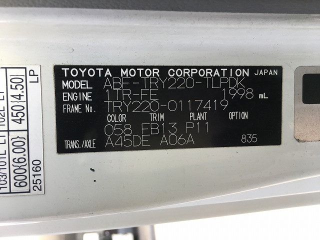 トヨタ トヨエース 小型 平ボディ ABF-TRY220(96123) 20枚目