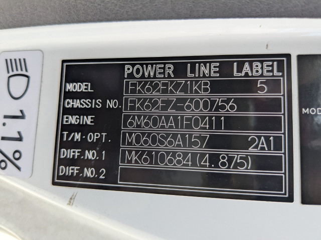 三菱ふそう ファイター 増トン 平ボディ（クレーン付） 2KG-FK62FZ(109127) 2枚目