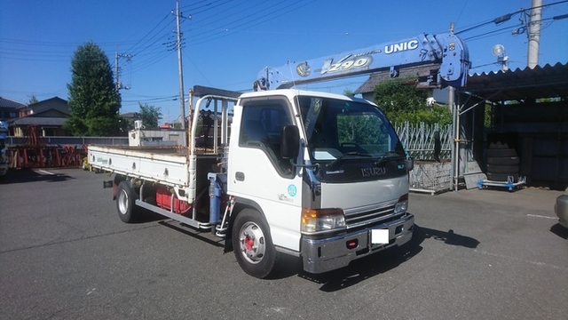 Isuzu elf Small Crane equipped trucks KK-NPR72PR(1945) 1枚目