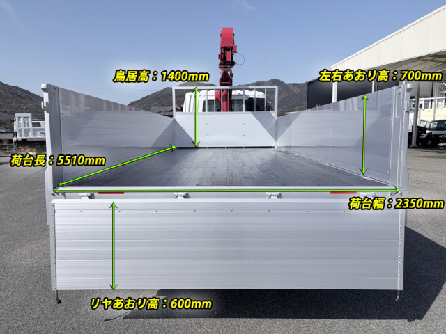 三菱ふそう ファイター 中型 平ボディ（クレーン付） 2KG-FK62F(106376) 3枚目